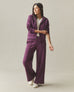 Women's Midweight Pintuck Flare Sweatpants - Italian Plum